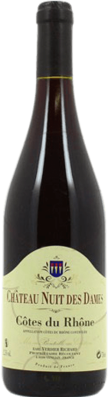 9,95 € Spedizione Gratuita | Vino rosso Château Nuit des Dames Crianza A.O.C. Côtes du Rhône Francia Syrah, Grenache Bottiglia 75 cl