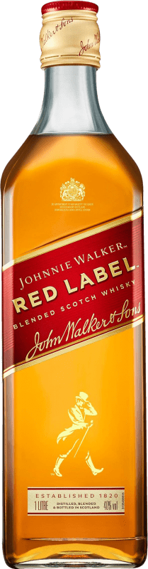 19,95 € Envio grátis | Whisky Blended Johnnie Walker Red Label Reino Unido Garrafa 1 L