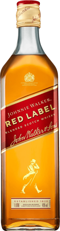 22,95 € Spedizione Gratuita | Whisky Blended Johnnie Walker Red — Edizione Rossa Regno Unito Bottiglia 1 L