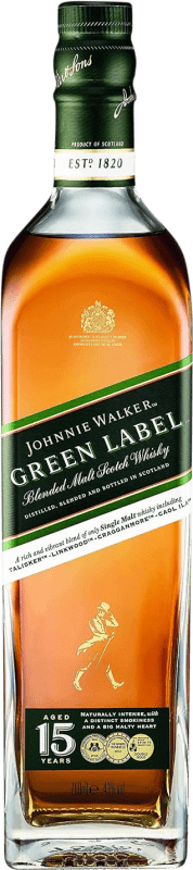 58,95 € Free Shipping | Whisky Single Malt Johnnie Walker Green Label United Kingdom 15 Years Bottle 70 cl
