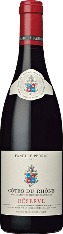 13,95 € 免费送货 | 红酒 Famille Perrin 预订 A.O.C. Côtes du Rhône 法国 Syrah, Grenache, Monastrell 瓶子 75 cl