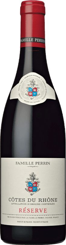 15,95 € Spedizione Gratuita | Vino rosso Famille Perrin Riserva A.O.C. Côtes du Rhône Francia Syrah, Grenache, Monastrell Bottiglia 75 cl