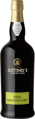 13,95 € Kostenloser Versand | Verstärkter Wein Justino's Madeira Fine Medium Dry I.G. Madeira Portugal Negramoll 3 Jahre Flasche 75 cl