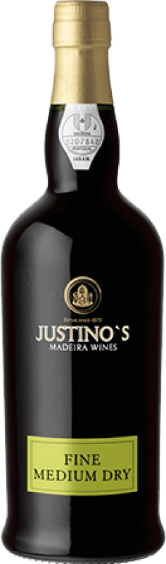 14,95 € Бесплатная доставка | Креплёное вино Justino's Madeira Fine Medium Dry I.G. Madeira Португалия Negramoll 3 Лет бутылка 75 cl