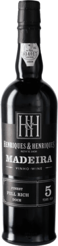22,95 € Бесплатная доставка | Креплёное вино Justino's Madeira Fine Medium Rich I.G. Madeira Португалия Negramoll 5 Лет бутылка 75 cl