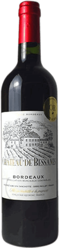 10,95 € 免费送货 | 红酒 La Cave de Quinsac Château de Bessanes 岁 A.O.C. Bordeaux 法国 Merlot, Cabernet Sauvignon, Cabernet Franc 瓶子 75 cl