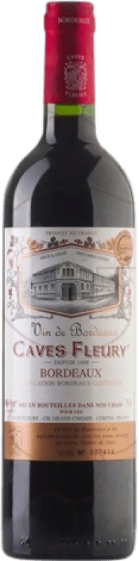 9,95 € Бесплатная доставка | Красное вино Les Caves Fleury старения A.O.C. Bordeaux Франция Merlot, Cabernet Sauvignon бутылка 75 cl