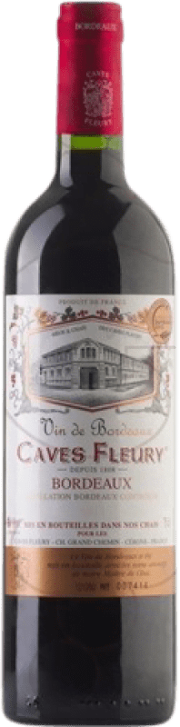 9,95 € Envio grátis | Vinho Tinto Les Caves Fleury Crianza A.O.C. Bordeaux França Merlot, Cabernet Sauvignon 75 cl