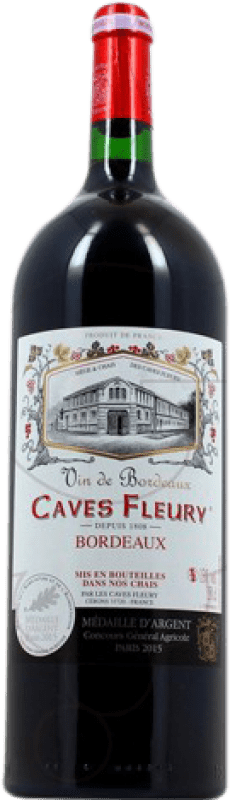 19,95 € Free Shipping | Red Wine Les Caves Fleury Crianza — Aged A.O.C. Bordeaux France Merlot, Cabernet Sauvignon Magnum Bottle 1,5 L