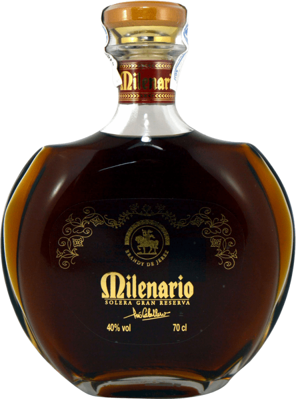 39,95 € Envio grátis | Brandy Conhaque Caballero Milenario Decanter Grande Reserva Espanha Garrafa 70 cl