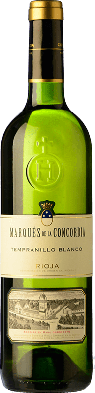 10,95 € Envío gratis | Vino blanco Marqués de La Concordia Marqués de la Concordia Joven D.O.Ca. Rioja La Rioja España Tempranillo Botella 75 cl