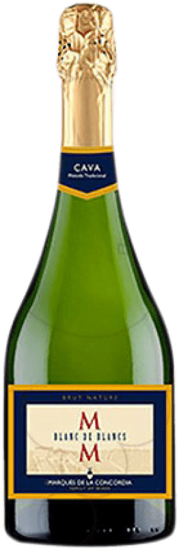 6,95 € 免费送货 | 白起泡酒 Marqués de La Concordia Blanc de Blancs Brut Nature 预订 D.O. Cava 加泰罗尼亚 西班牙 Macabeo, Xarel·lo, Chardonnay, Parellada 瓶子 75 cl