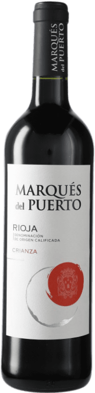 9,95 € Envio grátis | Vinho tinto Marqués del Puerto Crianza D.O.Ca. Rioja La Rioja Espanha Garrafa 75 cl