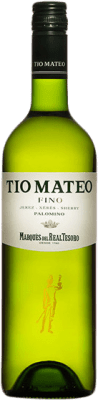 13,95 € Free Shipping | Fortified wine Marqués del Real Tesoro Tío Mateo Fino D.O. Jerez-Xérès-Sherry Andalucía y Extremadura Spain Palomino Fino Bottle 75 cl