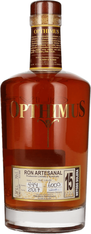54,95 € Kostenloser Versand | Rum Oliver & Oliver Opthimus Dominikanische Republik 15 Jahre Flasche 70 cl