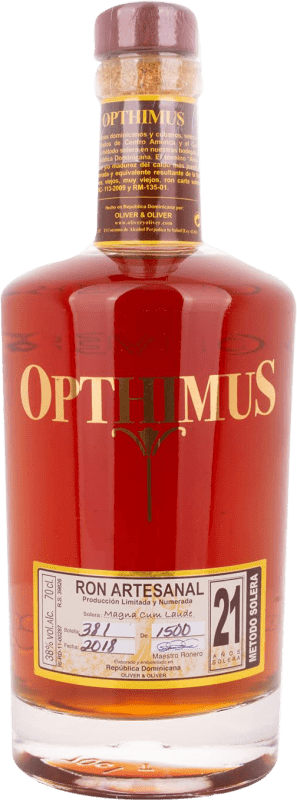 72,95 € Spedizione Gratuita | Rum Oliver & Oliver Opthimus Repubblica Dominicana 21 Anni Bottiglia 70 cl