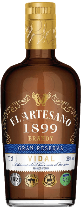17,95 € Envío gratis | Brandy Artesano Vidal X.O. Extra Old España Botella 70 cl
