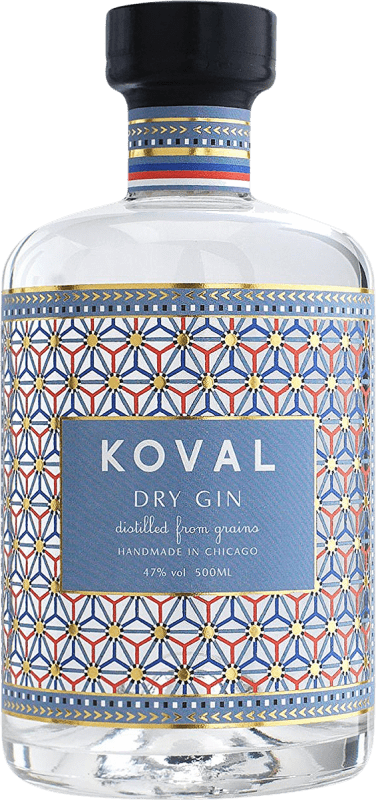 33,95 € Envio grátis | Genever Gin Koval Estados Unidos Garrafa Medium 50 cl