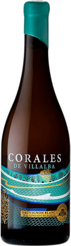 9,95 € Spedizione Gratuita | Vino bianco Marqués de Villalúa Corales de Villalba D.O. Condado de Huelva Andalusia Spagna Sauvignon Bianca Bottiglia 75 cl