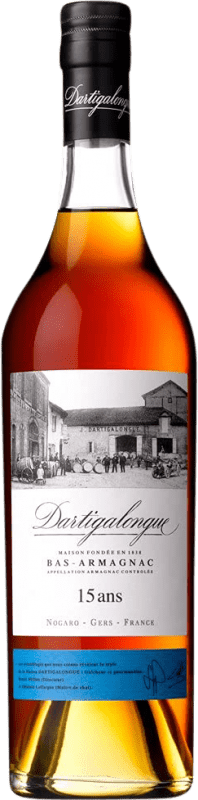 95,95 € Free Shipping | Armagnac Dartigalongue Selección France Follec White, Ugni Blanco 15 Years Bottle 70 cl