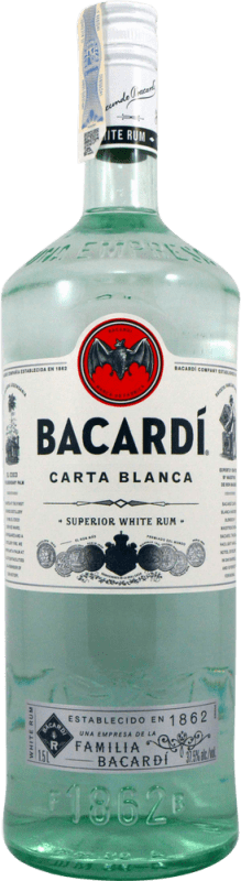 33,95 € Envío gratis | Ron Bacardí Carta Blanca Bahamas Botella Especial 1,5 L