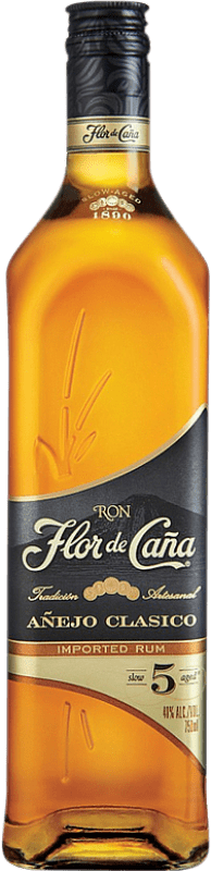 18,95 € 免费送货 | 朗姆酒 Flor de Caña Black — 黑色版 尼加拉瓜 5 岁 70 cl