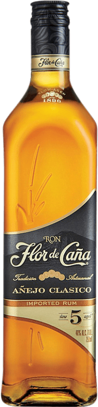 18,95 € 送料無料 | ラム Flor de Caña Black Label ニカラグア 5 年 ボトル 70 cl