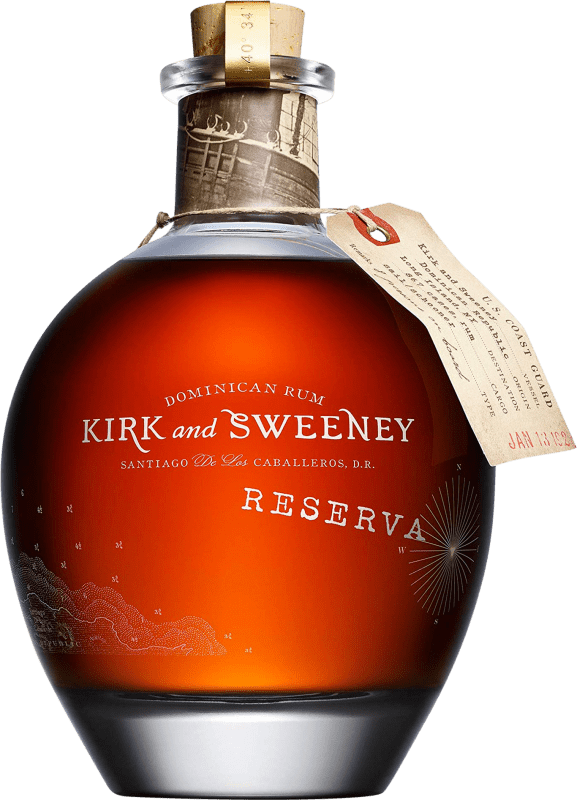 51,95 € Envío gratis | Ron 3 Badge Kirk & Sweeney República Dominicana 12 Años Botella 70 cl