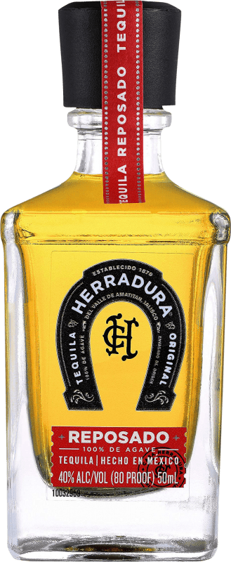 6,95 € 送料無料 | テキーラ Herradura Reposado メキシコ ミニチュアボトル 5 cl