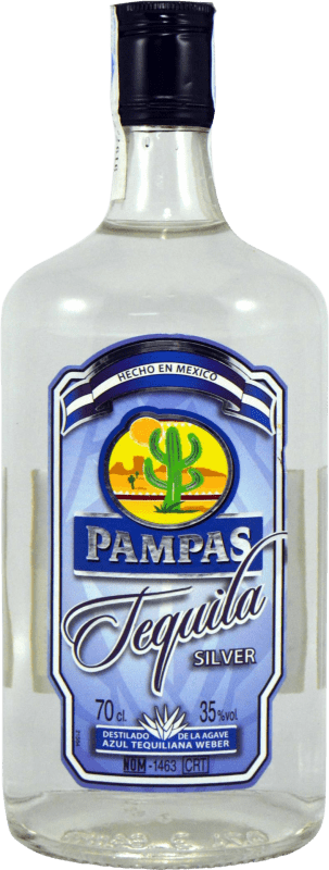 9,95 € Envío gratis | Tequila Pampas Silver Blanco México Botella 70 cl