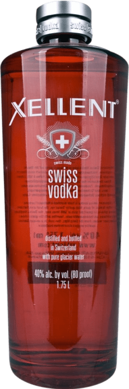 49,95 € Spedizione Gratuita | Vodka Xellent Svizzera Bottiglia Speciale 1,75 L