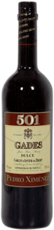 6,95 € Kostenloser Versand | Verstärkter Wein Gades 501 D.O. Jerez-Xérès-Sherry Andalucía y Extremadura Spanien Pedro Ximénez Flasche 75 cl