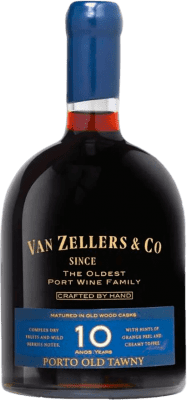 52,95 € Envío gratis | Vino generoso Van Zellers I.G. Porto Oporto Portugal Tempranillo, Touriga Franca, Touriga Nacional, Tinta Amarela, Tinta Cão, Tinta Barroca 10 Años Botella 75 cl
