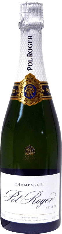 79,95 € 送料無料 | 白のスパークリングワイン Pol Roger Pure Brut — ブリュット グラン・レセルバ A.O.C. Champagne フランス Pinot Noir — ピノ・ノワール, Chardonnay — シャルドネ, Pinot Meunier — ピノ・ムニエ ボトル 75 cl