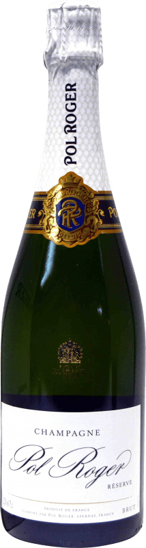 76,95 € Free Shipping | White sparkling Pol Roger Pure Brut Grand Reserve A.O.C. Champagne France Pinot Black, Chardonnay, Pinot Meunier Bottle 75 cl