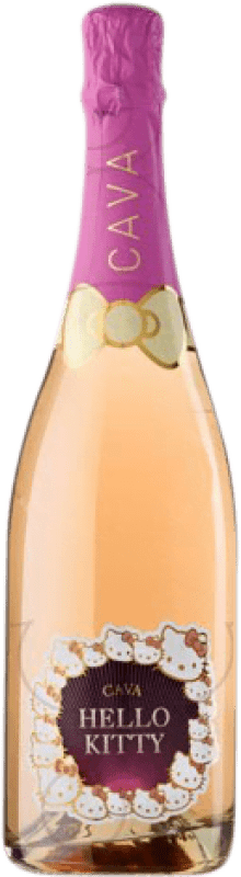 5,95 € Spedizione Gratuita | Spumante rosato Hello Kitty Semisecco Semidolce D.O. Cava Catalogna Spagna Grenache Bottiglia 75 cl