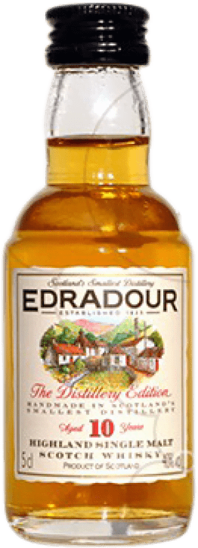 7,95 € Spedizione Gratuita | Whisky Single Malt Edradour Regno Unito 10 Anni Bottiglietta Mignon 5 cl