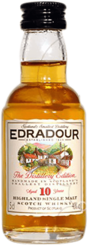 7,95 € Envio grátis | Whisky Single Malt Edradour Reino Unido 10 Anos Garrafa Miniatura 5 cl