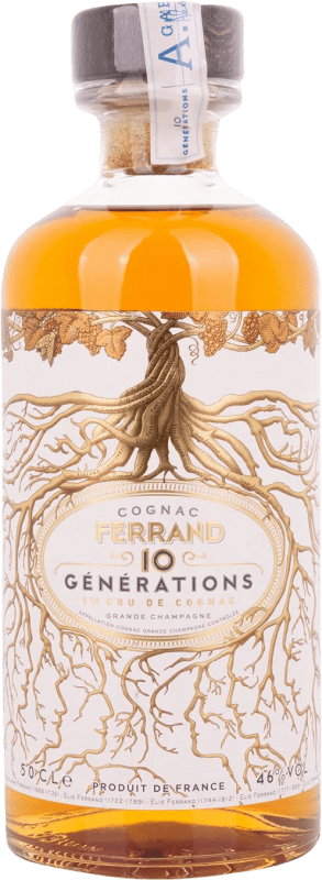 57,95 € Envio grátis | Cognac Conhaque Ferrand. 10 Generations França Garrafa Medium 50 cl