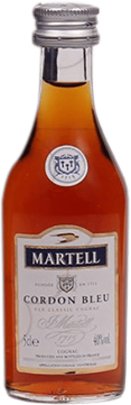 15,95 € Envio grátis | Cognac Conhaque Martell Cordon Bleu França Garrafa Miniatura 5 cl