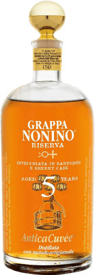 78,95 € Envio grátis | Aguardente Grappa Nonino Reserva Friuli-Venezia Giulia Itália Merlot, Schioppettino, Cabernet 5 Anos Garrafa 75 cl