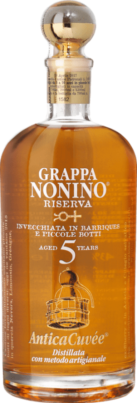 79,95 € Kostenloser Versand | Grappa Nonino Reserve — Gereift Friaul-Julisch Venetien Italien Merlot, Cabernet Sauvignon, Schioppettino 5 Jahre 75 cl