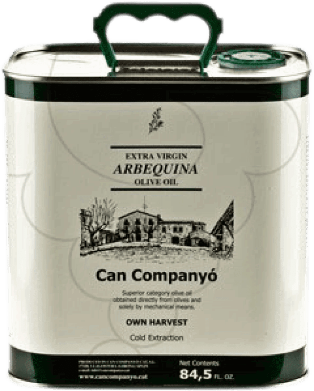 28,95 € Envío gratis | Aceite de Oliva Can Companyó AOVE Virgen Extra España Lata Especial 2,5 L