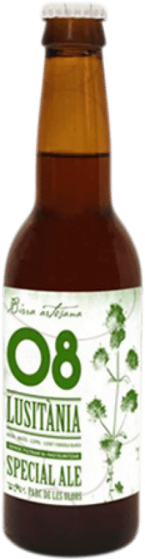2,95 € 免费送货 | 啤酒 Birra Artesana 08 Lusitània Ale, 特别 西班牙 三分之一升瓶 33 cl