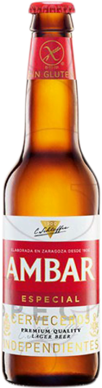 1,95 € Бесплатная доставка | Пиво Ambar Especial sin Gluten Испания треть литровая бутылка 33 cl