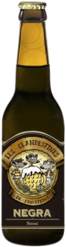 2,95 € Kostenloser Versand | Bier Les Clandestines Negra Spanien Drittel-Liter-Flasche 33 cl