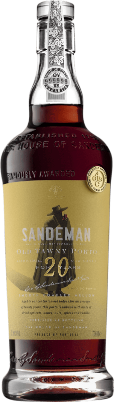 62,95 € Envío gratis | Vino generoso Sandeman Porto I.G. Porto Oporto Portugal Tempranillo, Touriga Franca, Touriga Nacional, Tinta Amarela, Tinta Cão, Tinta Barroca 20 Años Botella 75 cl