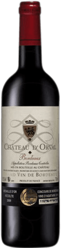 10,95 € Бесплатная доставка | Красное вино Vignobles Saujon Château d'Orval Crianza — Крианса A.O.C. Bordeaux Франция Merlot — Мерло, Cabernet Sauvignon — Каберне Совиньон, Cabernet Franc — Каберне Фран 75 cl