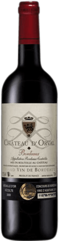 7,95 € Бесплатная доставка | Красное вино Vignobles Saujon Château d'Orval старения A.O.C. Bordeaux Франция Merlot, Cabernet Sauvignon, Cabernet Franc бутылка 75 cl