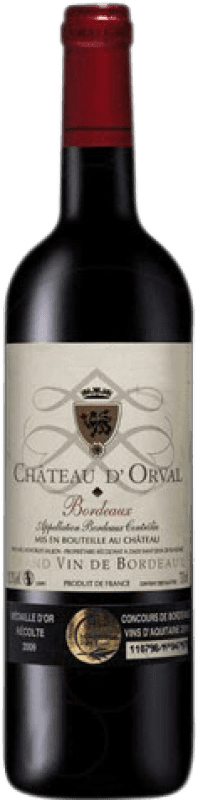 9,95 € Spedizione Gratuita | Vino rosso Vignobles Saujon Château d'Orval Crianza A.O.C. Bordeaux Francia Merlot, Cabernet Sauvignon, Cabernet Franc Bottiglia 75 cl